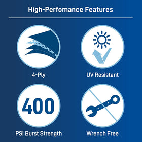 Orbit VersaFlex 4-ply construction withstands outdoor tasks with reliable abrasion resistance.