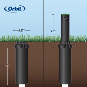 Orbit Voyager 60 PSI nozzle delivers consistent watering with low runoff.