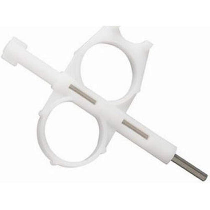 Orbit Voyager II gear drive key adjusting sprinkler spray distance for precise lawn coverage.