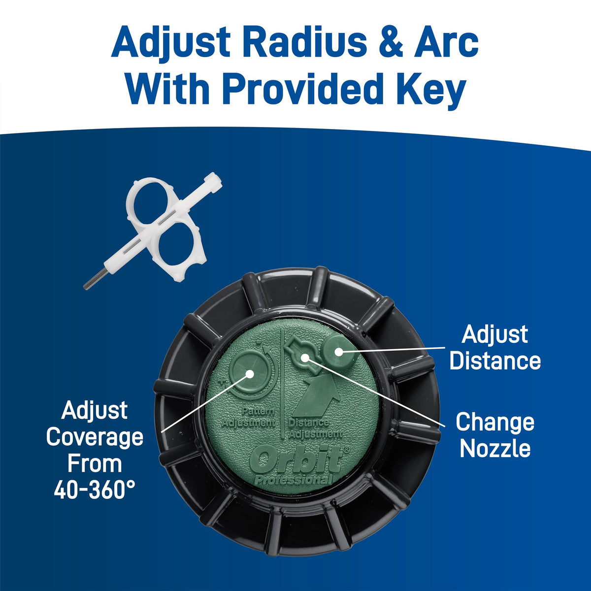 Orbit Voyager II with 3 GPM nozzle offers reliable 42 ft coverage