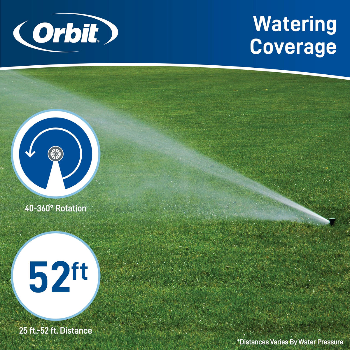 Orbit Voyager II 4-inch pop-up clears tall grass for wider, even reach