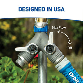 Split design enables sprinkling and hand-watering at the same time.