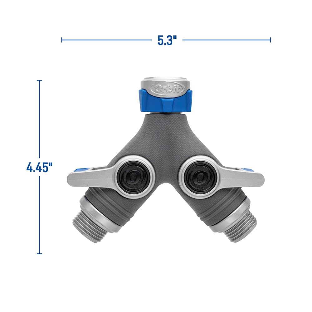Dual valves provide independent control on each watering path.