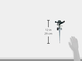 Orbit Zinc Spike Base keeps sprinkler stable during watering.