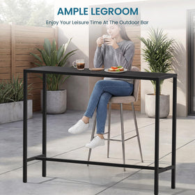 Orbotots 45in bar table showcasing UV and fade resistance outdoors