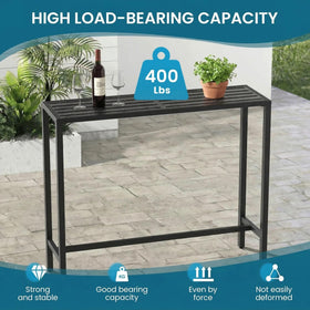Orbotots weatherproof HDPE top with wood-grain finish on a sunny patio