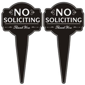 Oreadex No Soliciting Sign for house front with durable aluminum stake promotes outdoor privacy.