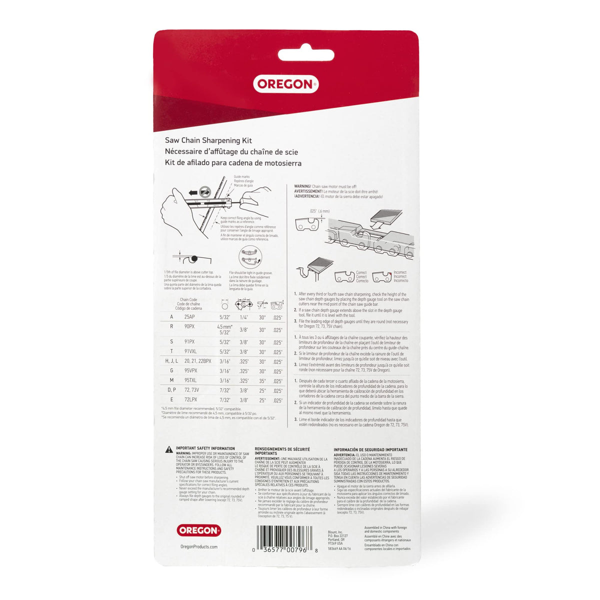 Oregon 104004 flat file and depth gauge tool for accurate depth settings