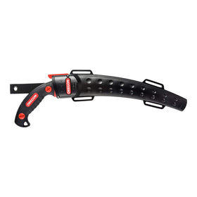 Oregon 13-inch curved saw front view with ergonomic handle for precise pruning.