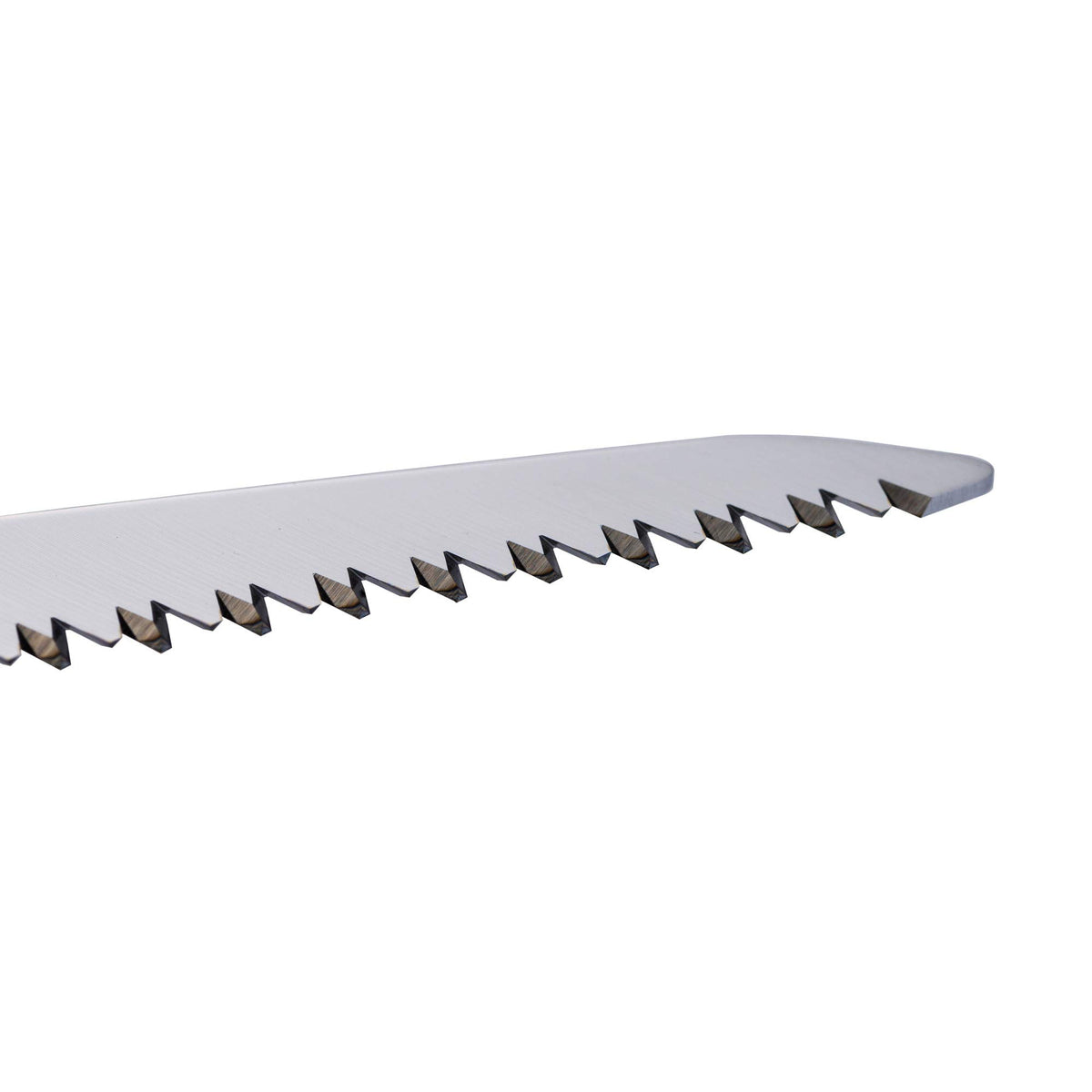 Oregon 13-inch curved saw teeth close-up highlighting tri-edge design for smooth cuts.