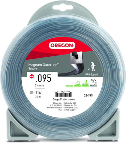 Oregon 22-995 Magnum Gatorline square trimmer line 0.095 in for heavy-weed cutting.