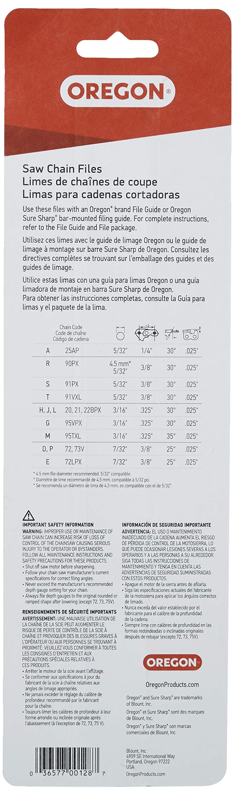 Oregon 23727 file offers ergonomic handling for precise filing