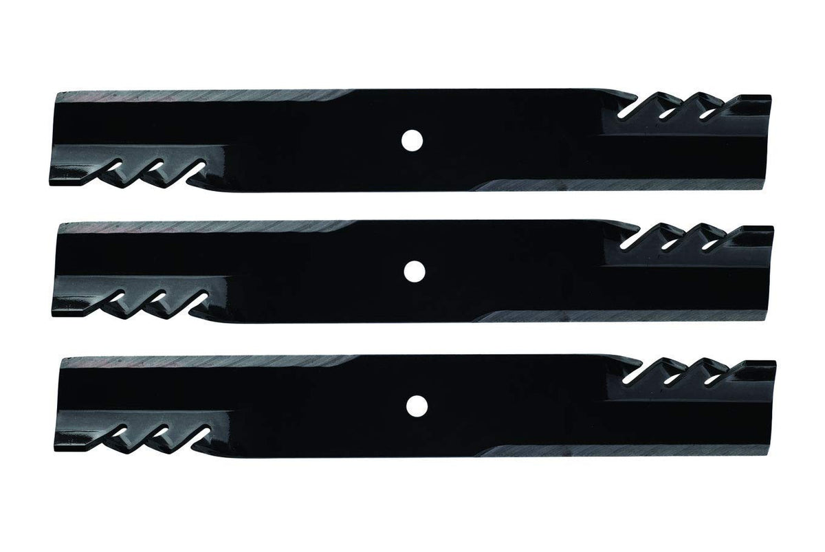 Oregon 396-719 PK3 blades on workbench, ready for replacement.