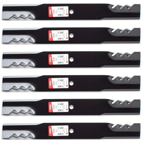 Oregon 6PK USA mower blades for Scag 61-inch, front view, precision mulching performance