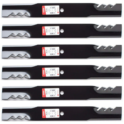 Oregon 6PK USA mower blades for Scag 61-inch, front view, precision mulching performance