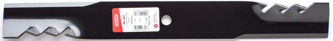 Oregon 6PK USA mower blades for Scag 61-inch, side view, durable steel construction for long life