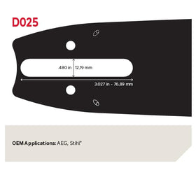 Oregon low-kickback design meets safety standards for confident cutting.