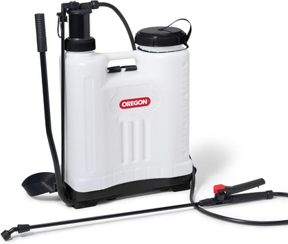 Oregon backpack sprayer with lance for precise garden spraying and weed control.