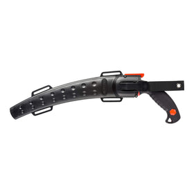 Oregon curved saw with scabbard and strap ready for field use.