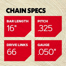 Oregon M66 narrow kerf design requires less power