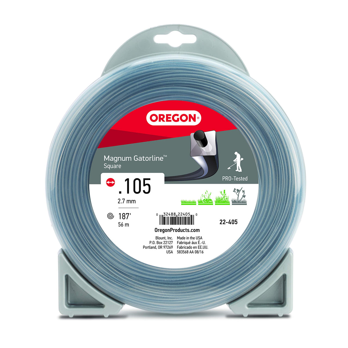 Oregon Magnum Gatorline square 105 donut spool for easy loading and fast refills