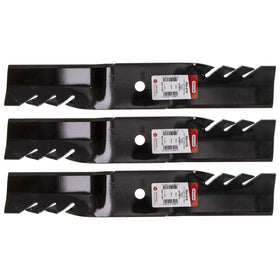 Oregon Gator G5 mower blade close-up showing sharp edge and durable construction