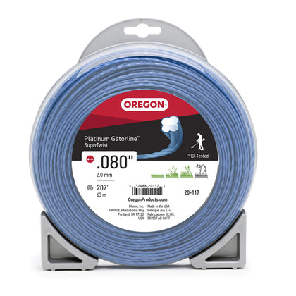 Oregon Platinum Gatorline Supertwist 08in 207ft coil for durable, shock-absorbing trimming.