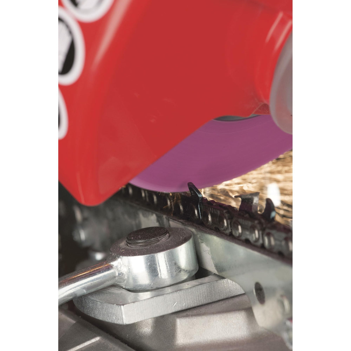 Oregon depth gauge disc close-up for precise chain maintenance.
