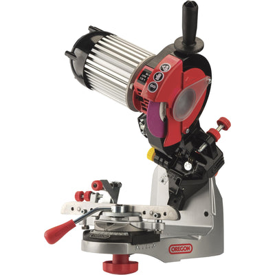 Oregon Professional bench grinder front view for precise chain sharpening.