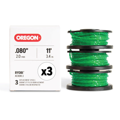 Oregon replacement spool for Ryobi AC80RL3 enables fast, tool-ready setup.