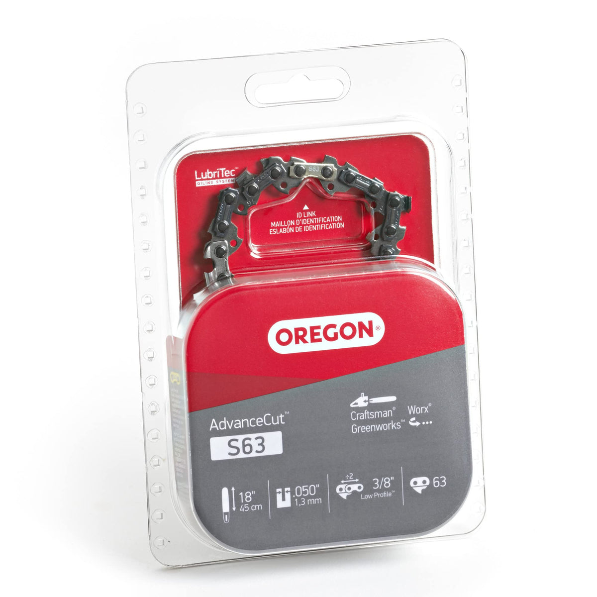 Oregon S63 low-profile 3/8 inch pitch enables smooth cuts