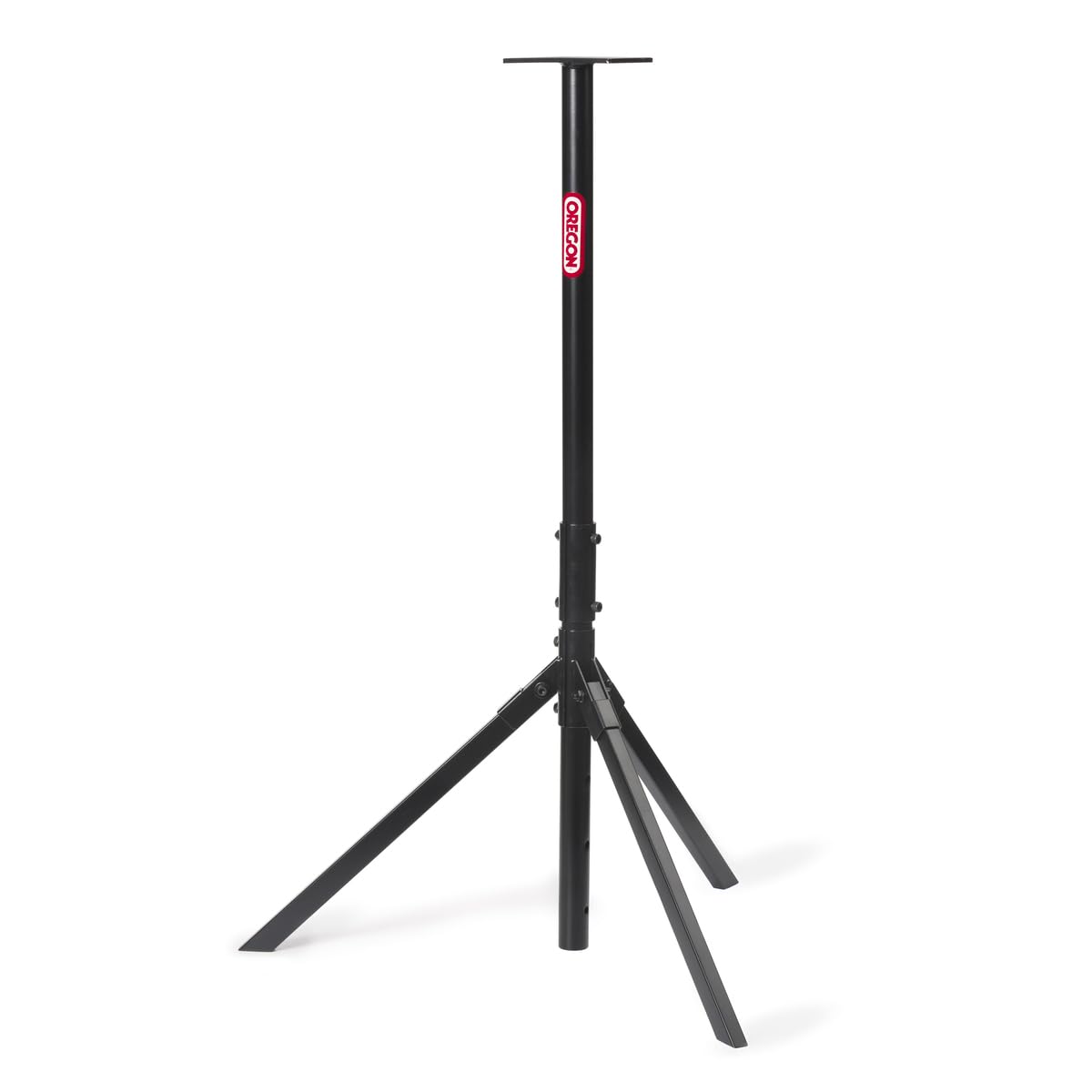 Oregon Tripod Grinder Stand folded for transport, ideal for on-site sharpening.