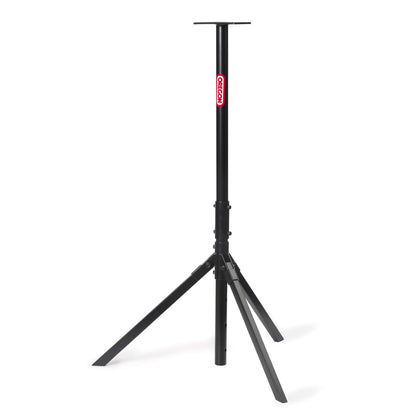 Oregon Tripod Grinder Stand folded for transport, ideal for on-site sharpening.