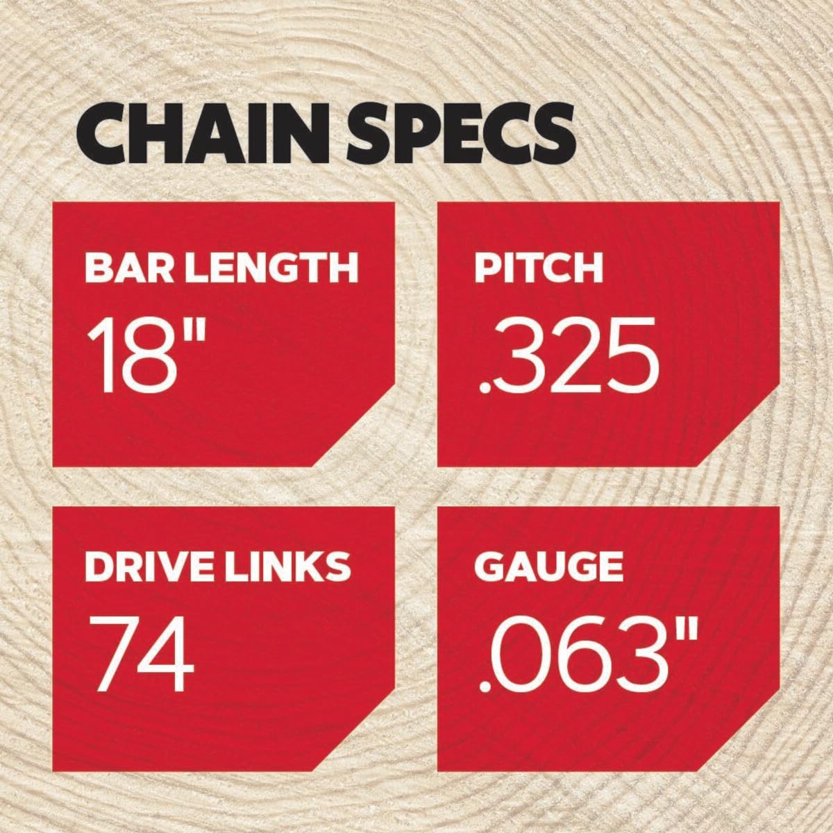 Oregon V74 PowerCut full-chisel cutters deliver swift wood removal.