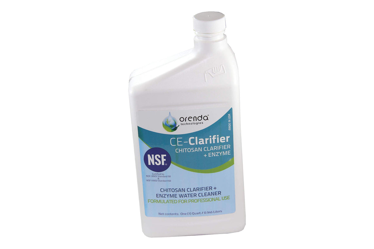 Orenda CE-Clarifier with enzyme improves pool clarity by digesting non-living organics