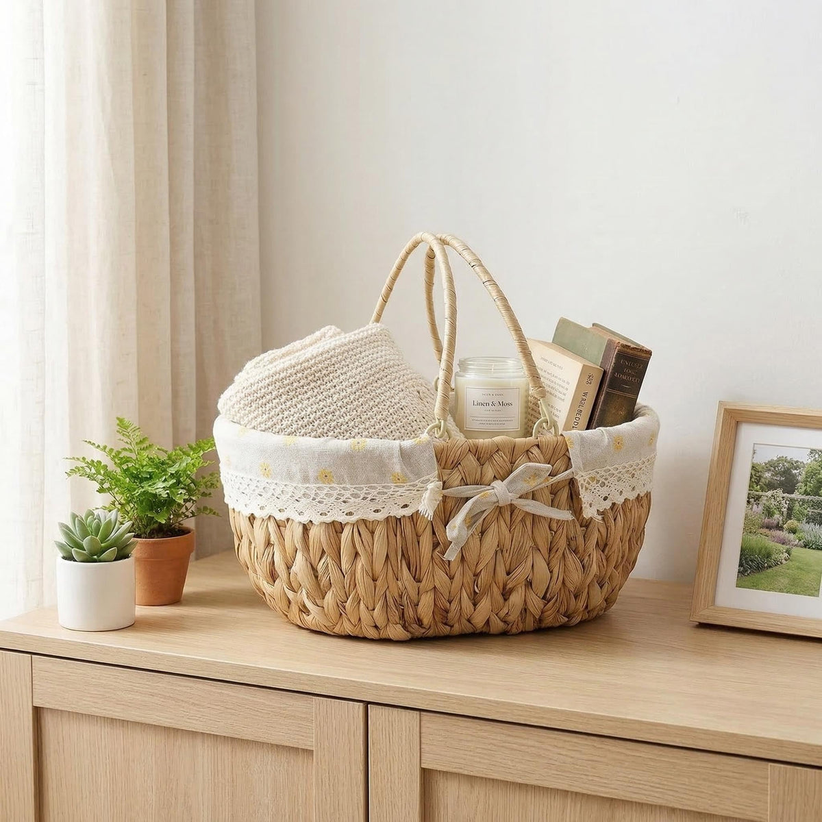 OrgaNatureQueen home décor basket adding rustic elegance to spaces.
