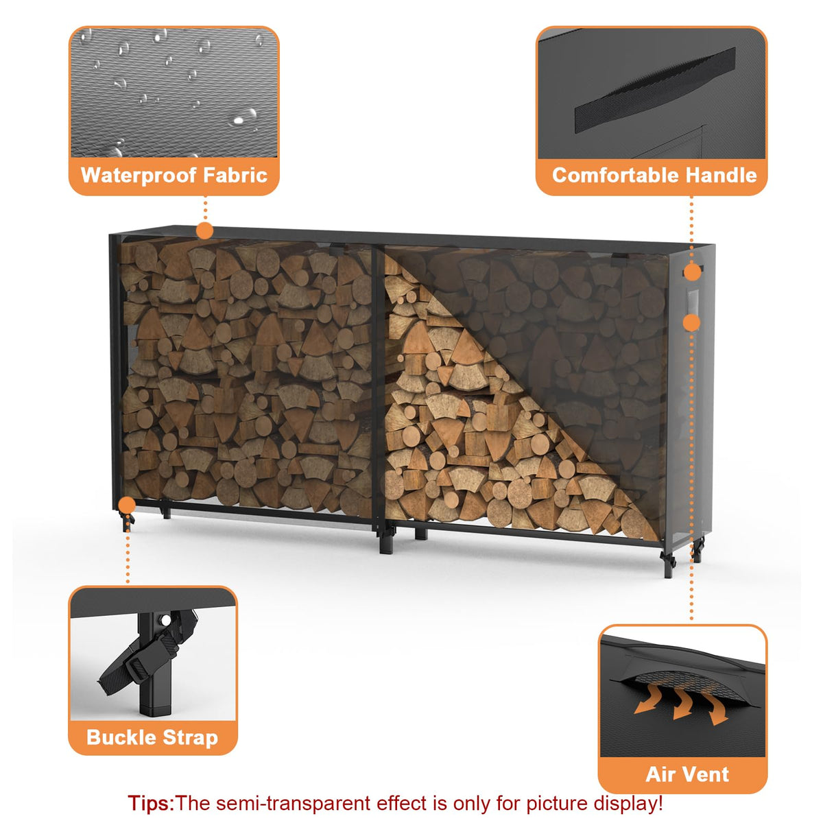 organizelink firewood rack raised design keeps logs off the ground for dryness
