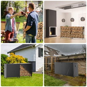 organizelink firewood rack unibody frame enables tool-free, quick assembly