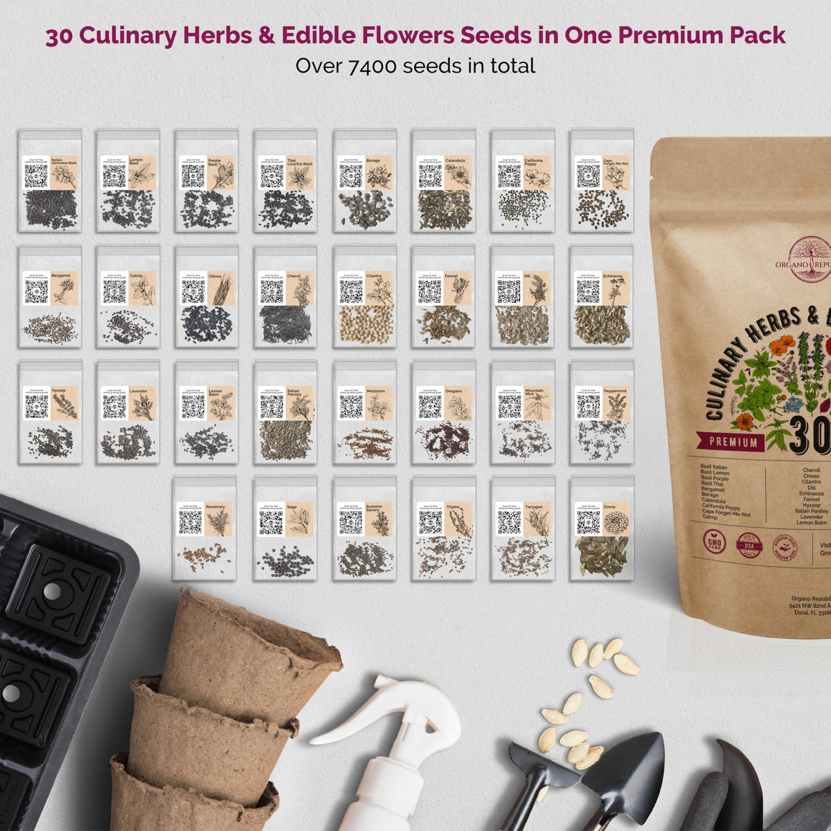 Organo Republic non-GMO heirloom seeds ensuring reliable germination and diversity.