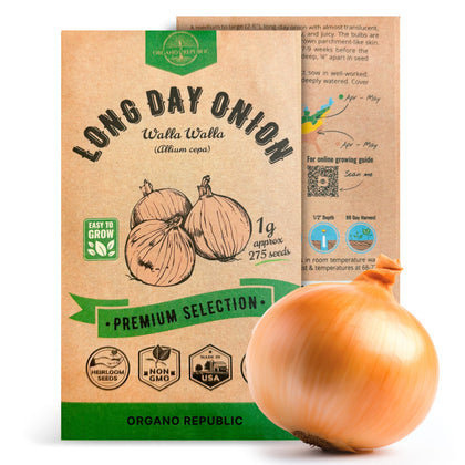 Organo Republic Onion Walla Walla seeds pack 1g protected for freshness