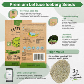 Organo Republic seed packet inside shows abundant seeds for thriving greens garden