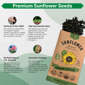 Organo Republic seeds pack highlighting high germination rate