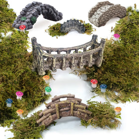 OrgMemory miniature bridge with delicate details ideal for fairy garden displays