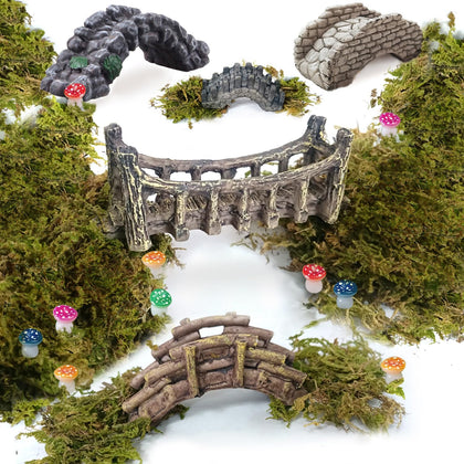 OrgMemory miniature bridge with delicate details ideal for fairy garden displays