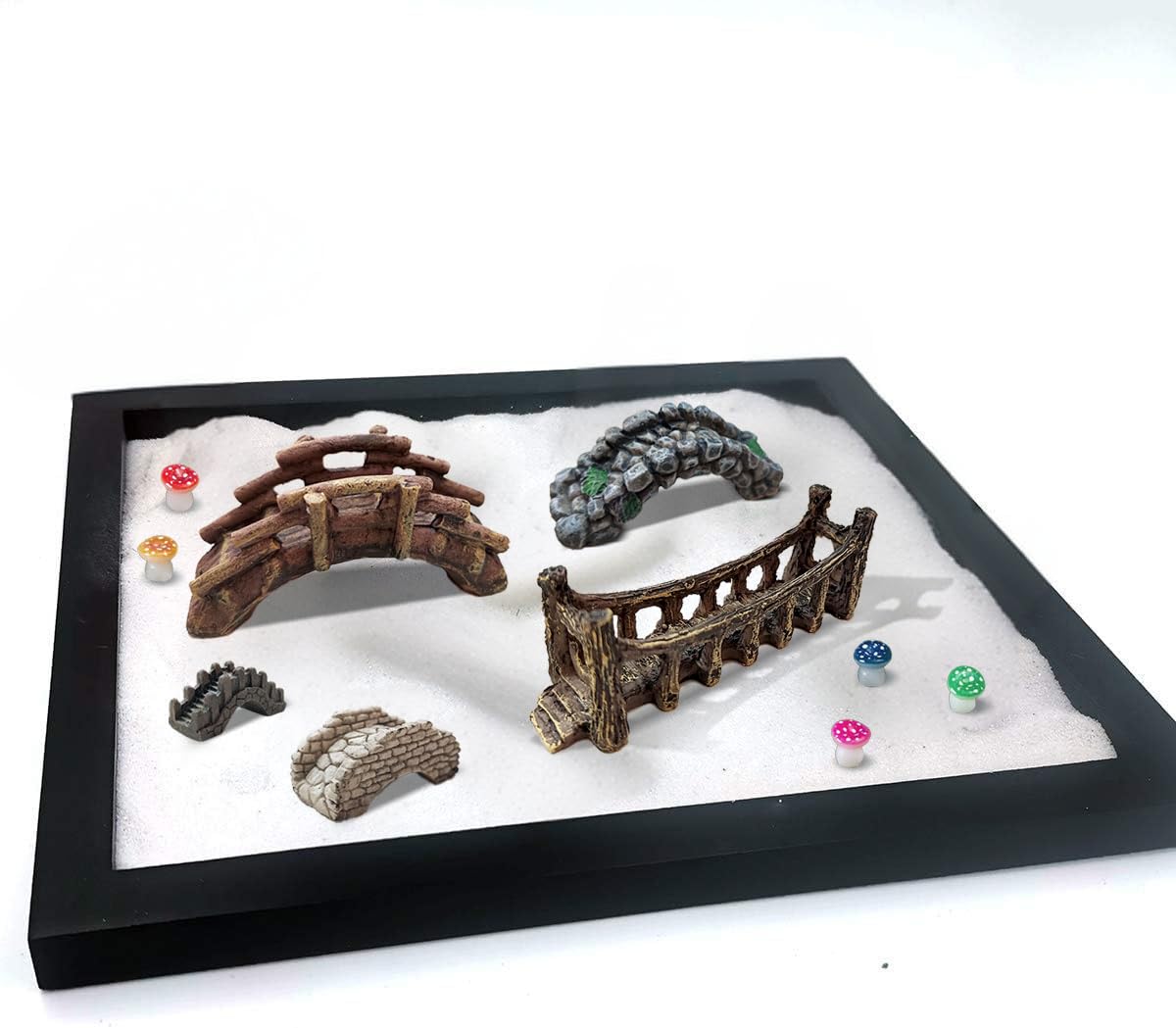 OrgMemory model train scene bridge complements miniature rail layouts with realism