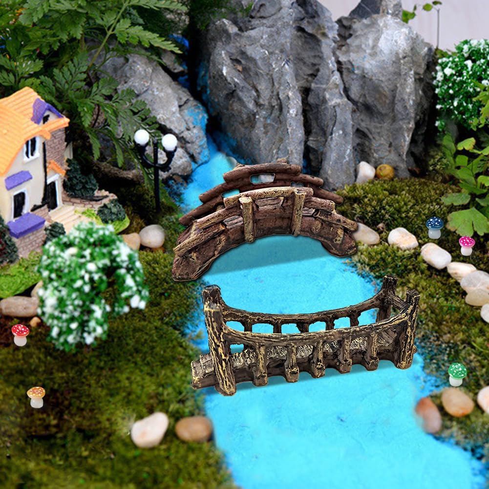 OrgMemory terrarium bridge decor blends greenery and structure in compact displays