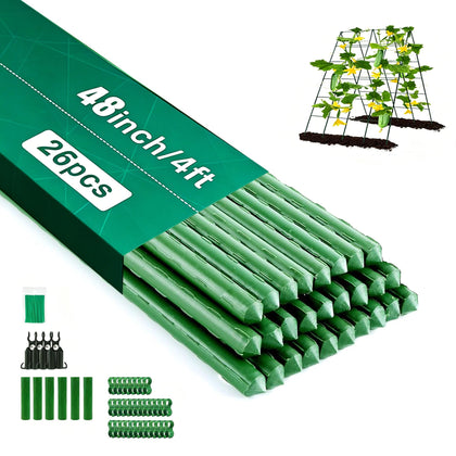 Orgrimmar 26-piece 48-inch garden stakes for tomato support and sturdy garden framing.