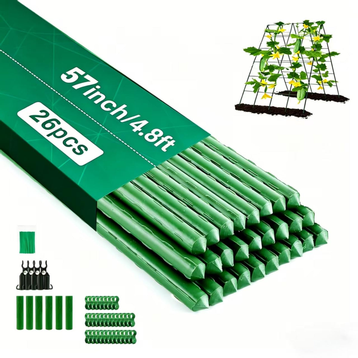 Orgrimmar 26pcs garden stake assembly shows adjustable support for climbing plants
