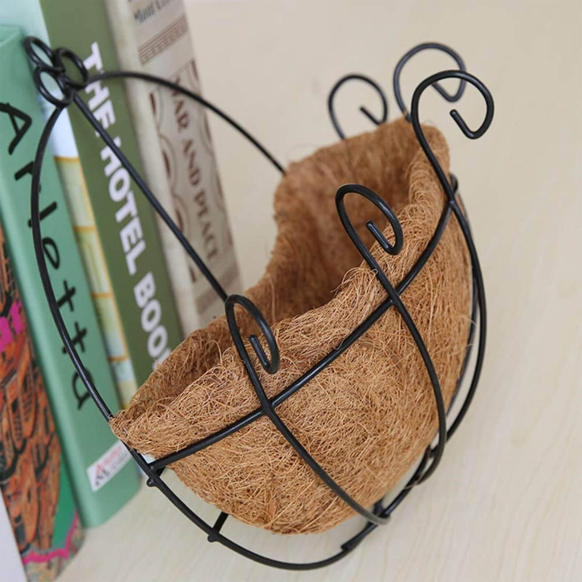 Orgrimmar half-round planter adds rustic charm to porches and balconies.