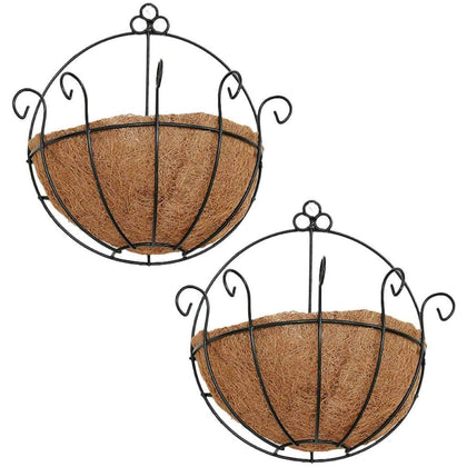 Orgrimmar two-pack iron wall planters with half-round shape for versatile indoor or outdoor display.